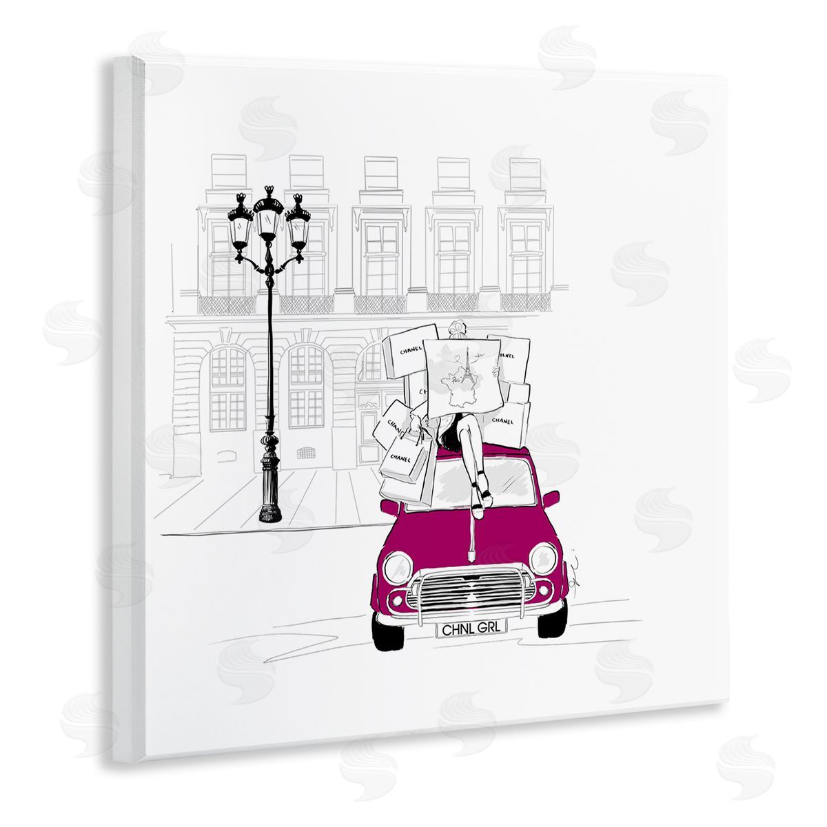 Alison Petrie Fashion Brand Shopping Town  Wooden Wall Plaque Art Print