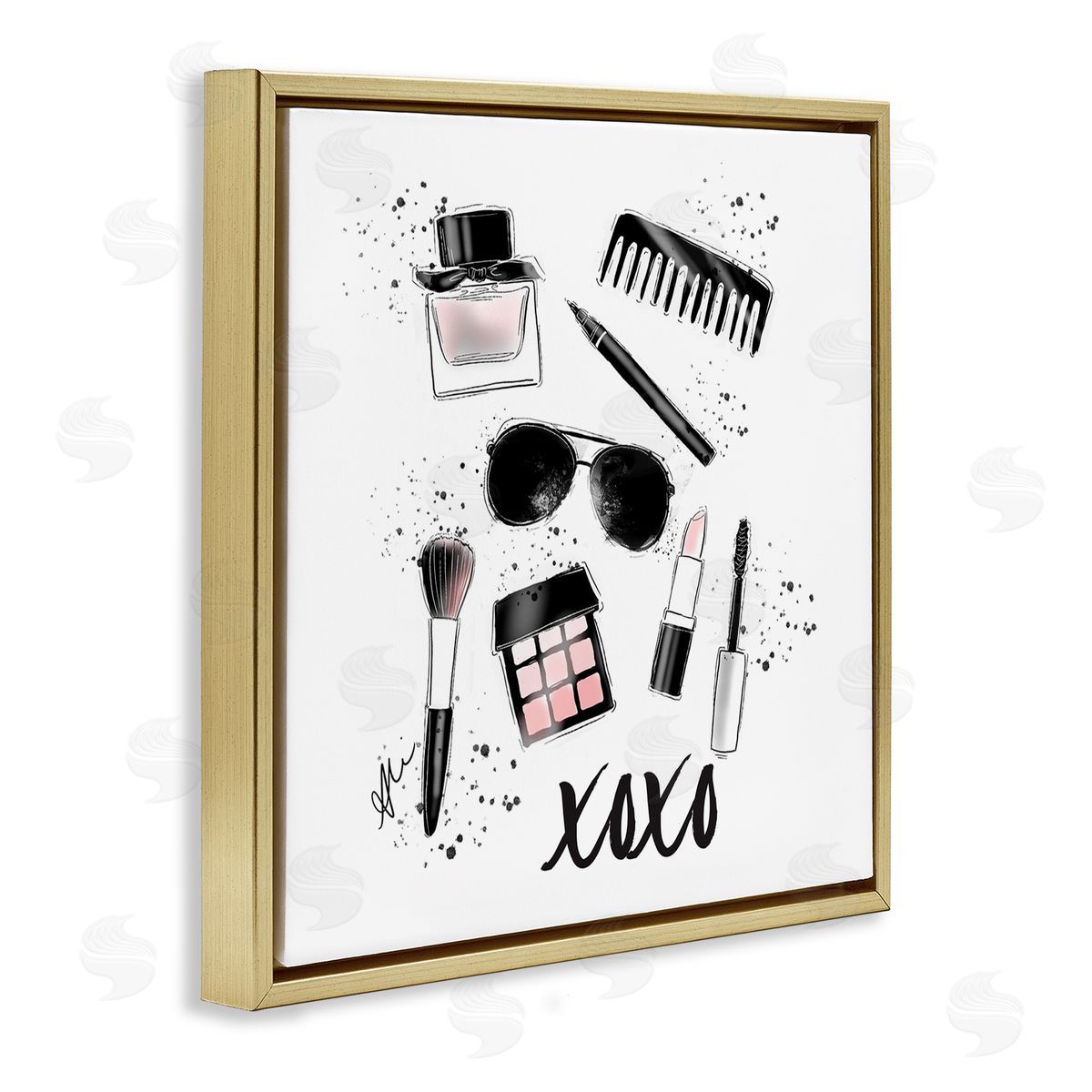 Alison Petrie XOXO Glam Cosmetics Makeup  Gold Floating Frame Canvas Wall Art Print