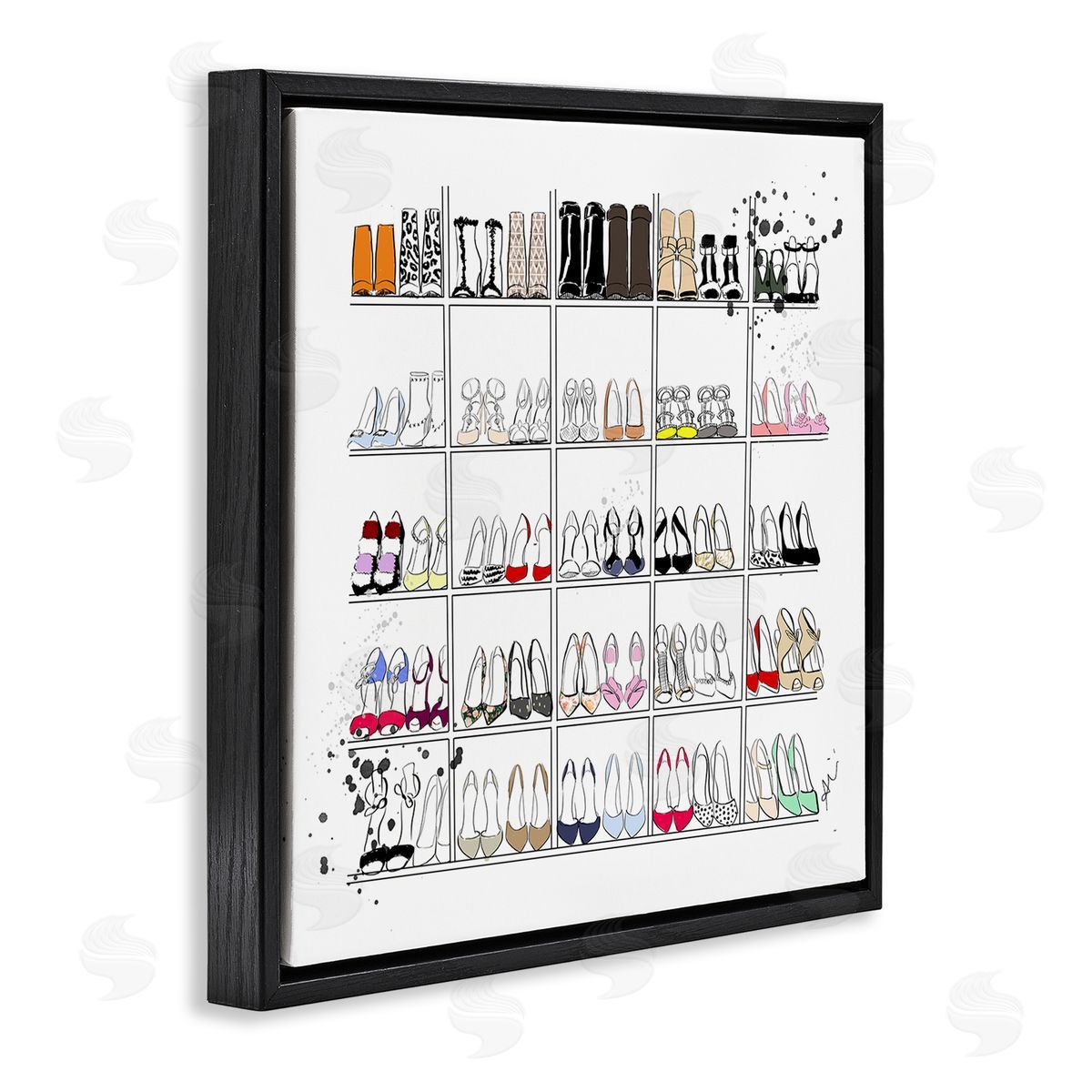 Alison Petrie Fashion Heels Glam Shopping Black Floating Frame Canvas Wall Art Print