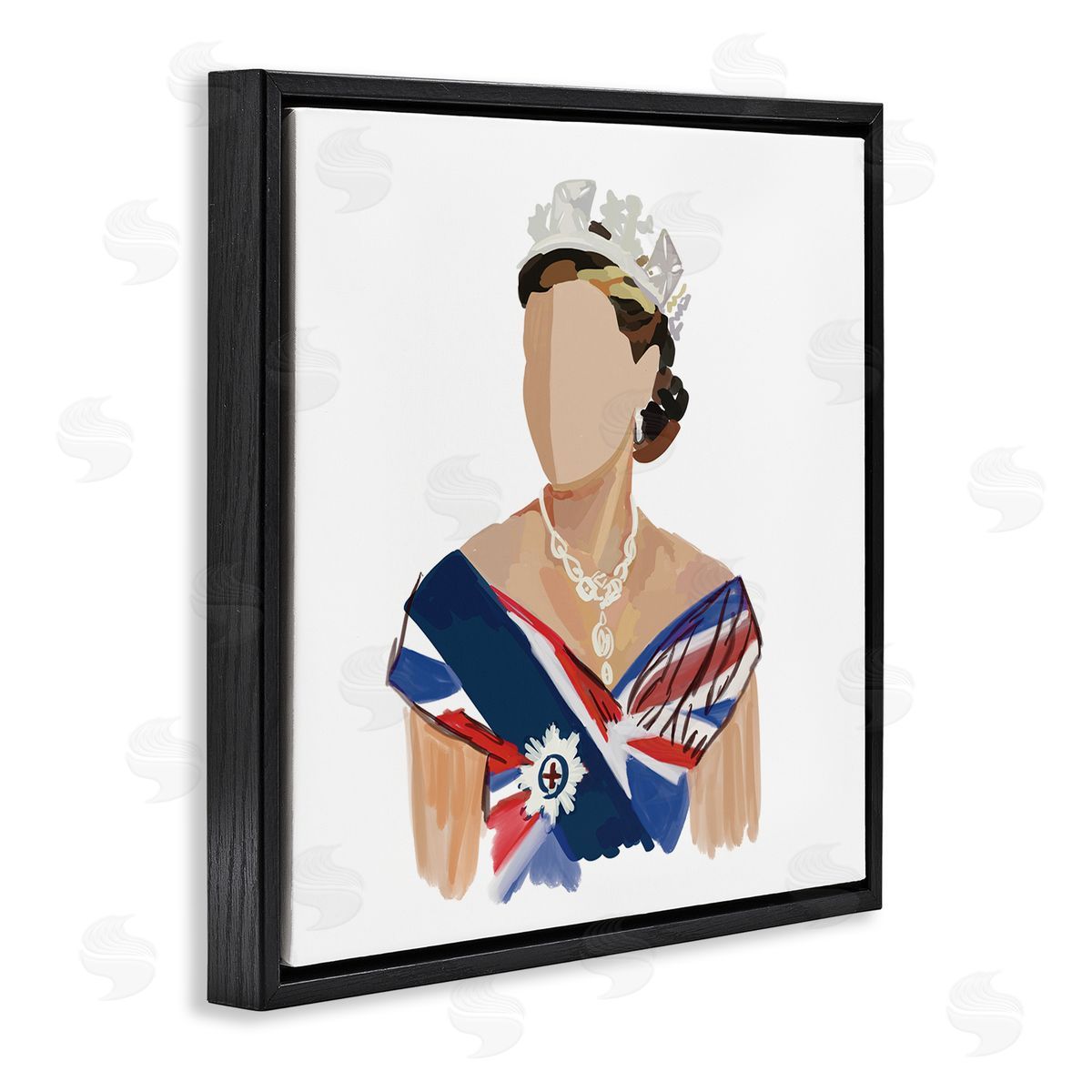 Amelia Noyes Modern Royal Portrait  Black Floating Frame Canvas Wall Art Print