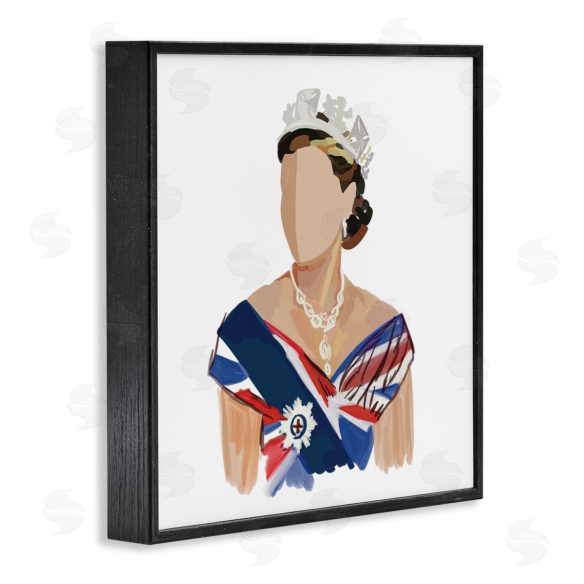 Amelia Noyes Modern Royal Portrait  Black Framed Glicee Wall Art Print