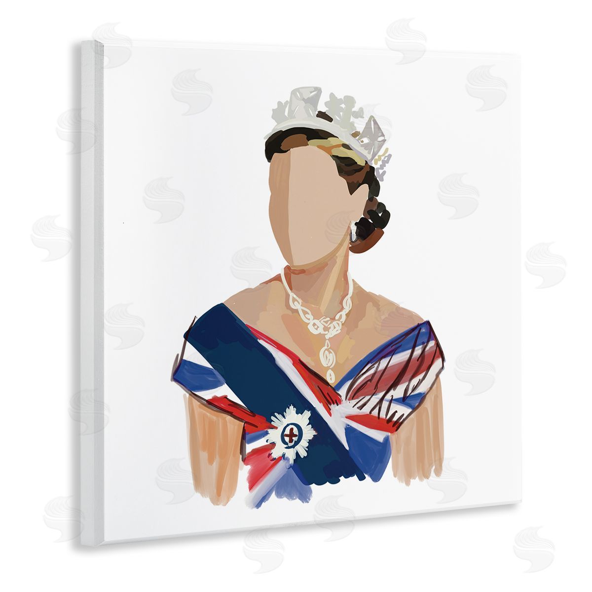 Amelia Noyes Modern Royal Portrait  Wooden Wall Plaque Art Print
