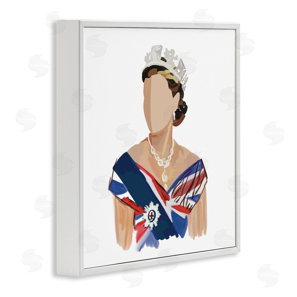 Amelia Noyes Modern Royal Portrait  White Framed Glicee Wall Art Print
