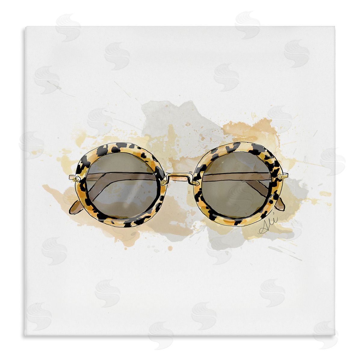 Alison Petrie Glam Sunglasses Summer Fashion Stretched Canvas Wall Art Print