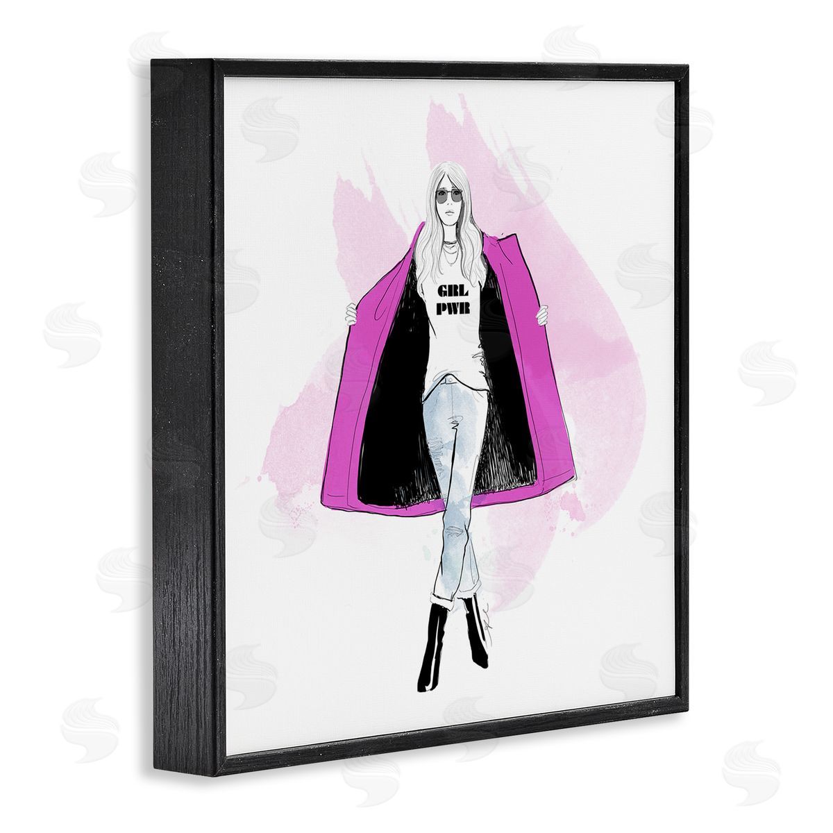 Alison Petrie Girl Power Fashion Portrait  Black Framed Glicee Wall Art Print