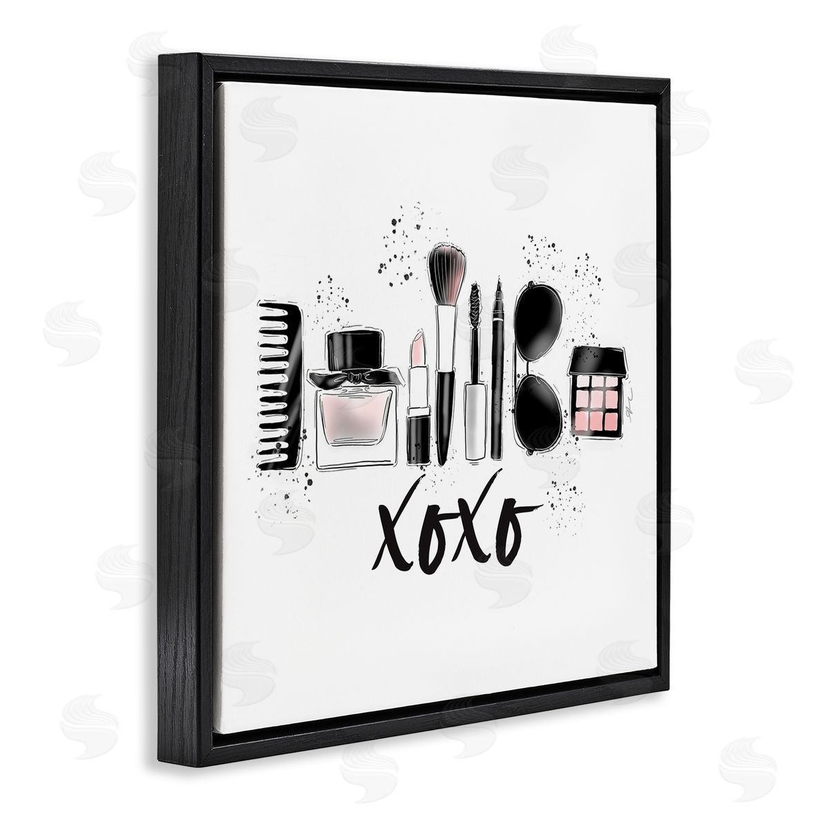 Alison Petrie Xoxo Various Glam Makeup  Black Floating Frame Canvas Wall Art Print