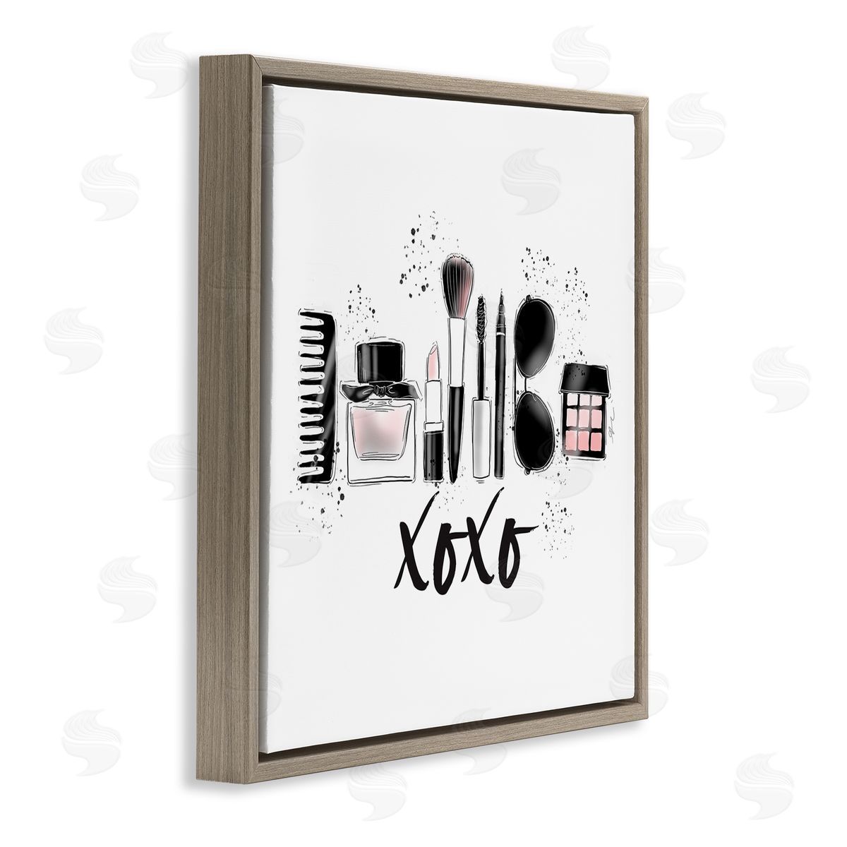 Alison Petrie Xoxo Various Glam Makeup  Brown Floating Frame Canvas Wall Art Print
