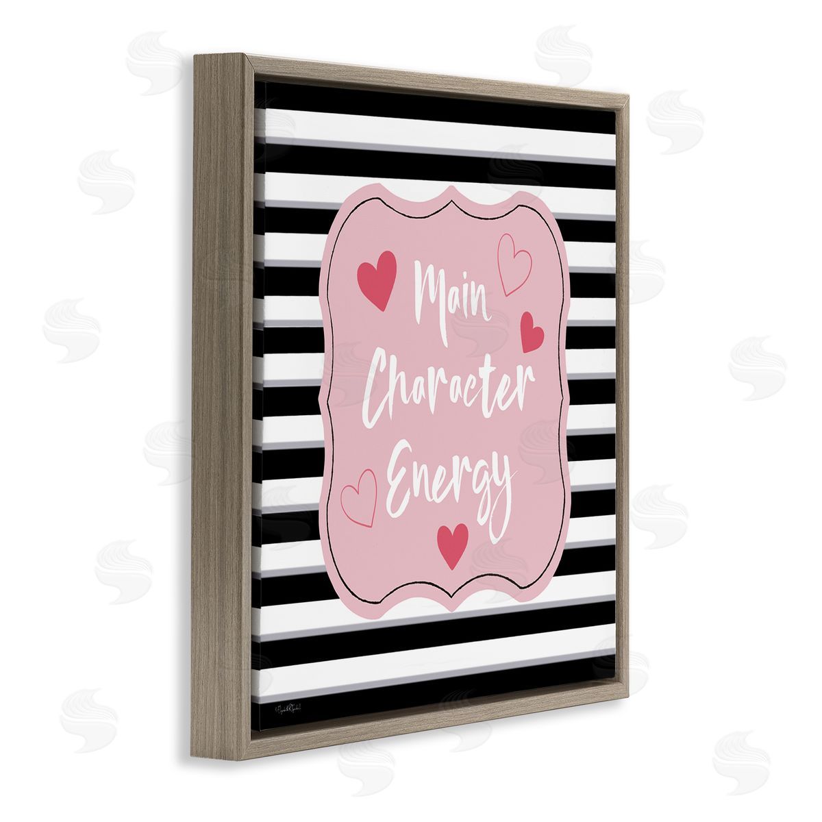 Elizabeth Tyndall Main Character Energy Patterned Brown Floating Frame Canvas Wall Art Print