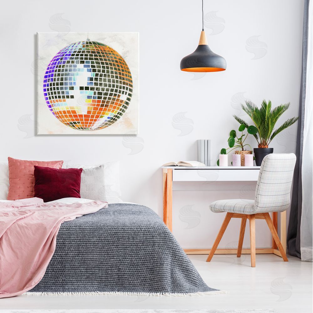 Ziwei Li Vivid Disco Ball Pattern Canvas Wall Art in Room