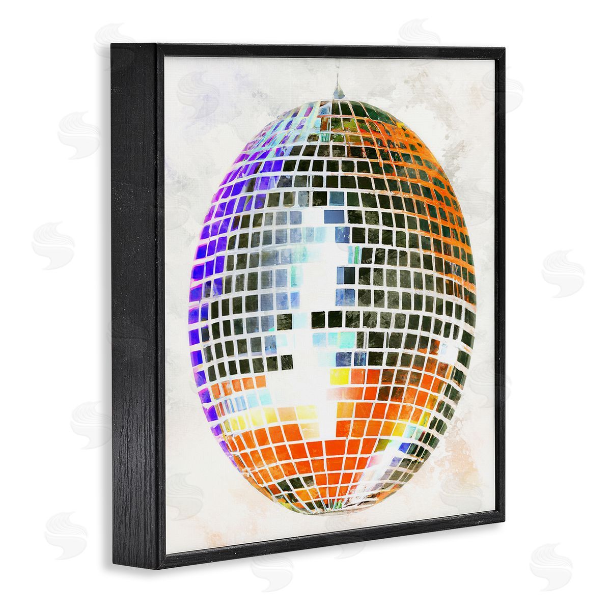 Ziwei Li Vivid Disco Ball Pattern Black Framed Glicee Wall Art Print
