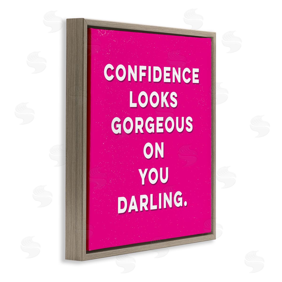 K. Kaufman Confidence Gorgeous On You Phrase Brown Floating Frame Canvas Wall Art Print