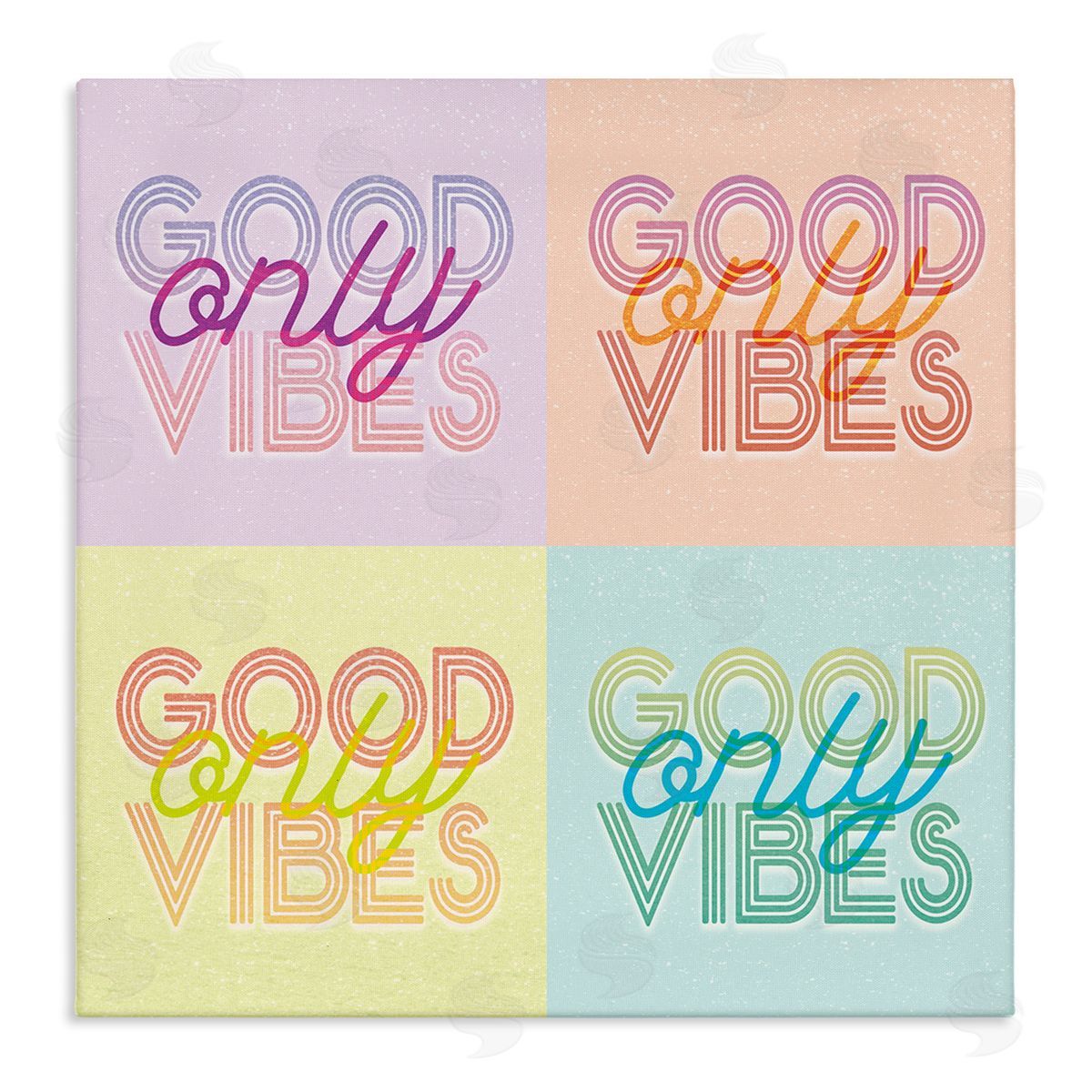Stupell Studio Pop Style Good Vibes Only Stretched Canvas Wall Art Print