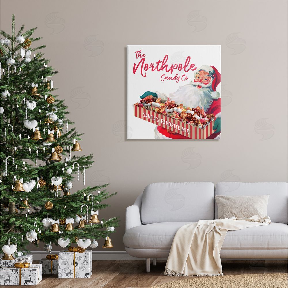 The Saturday Evening Post Vintage Northpole Candy Santa Claus Canvas Wall Art in Room
