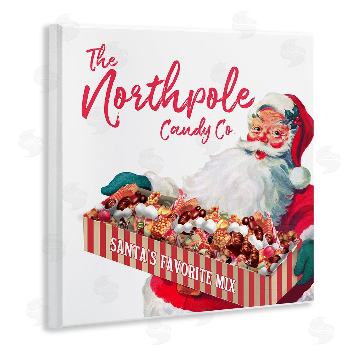 The Saturday Evening Post Vintage Northpole Candy Santa Claus Wooden Wall Plaque Art Print