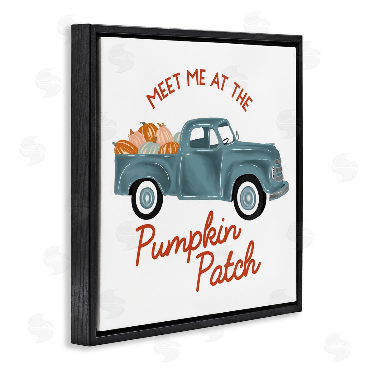 The Saturday Evening Post Seasonal Meet Me Pumpkin Patch  Black Floating Frame Canvas Wall Art Print