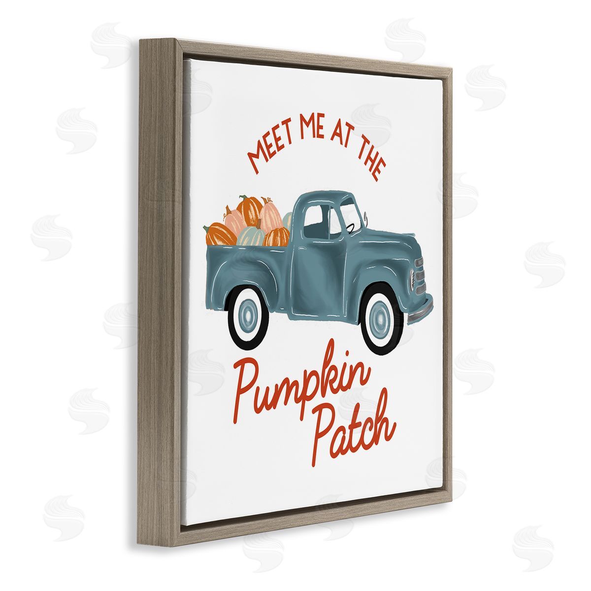 The Saturday Evening Post Seasonal Meet Me Pumpkin Patch  Brown Floating Frame Canvas Wall Art Print