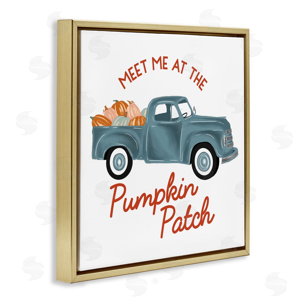 The Saturday Evening Post Seasonal Meet Me Pumpkin Patch  Gold Floating Frame Canvas Wall Art Print