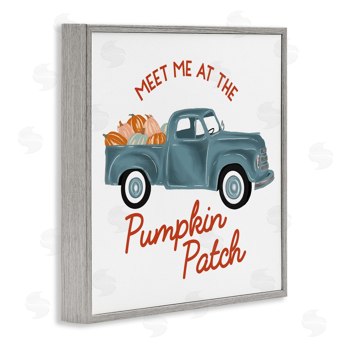 The Saturday Evening Post Seasonal Meet Me Pumpkin Patch  Gray Framed Glicee Wall Art Print