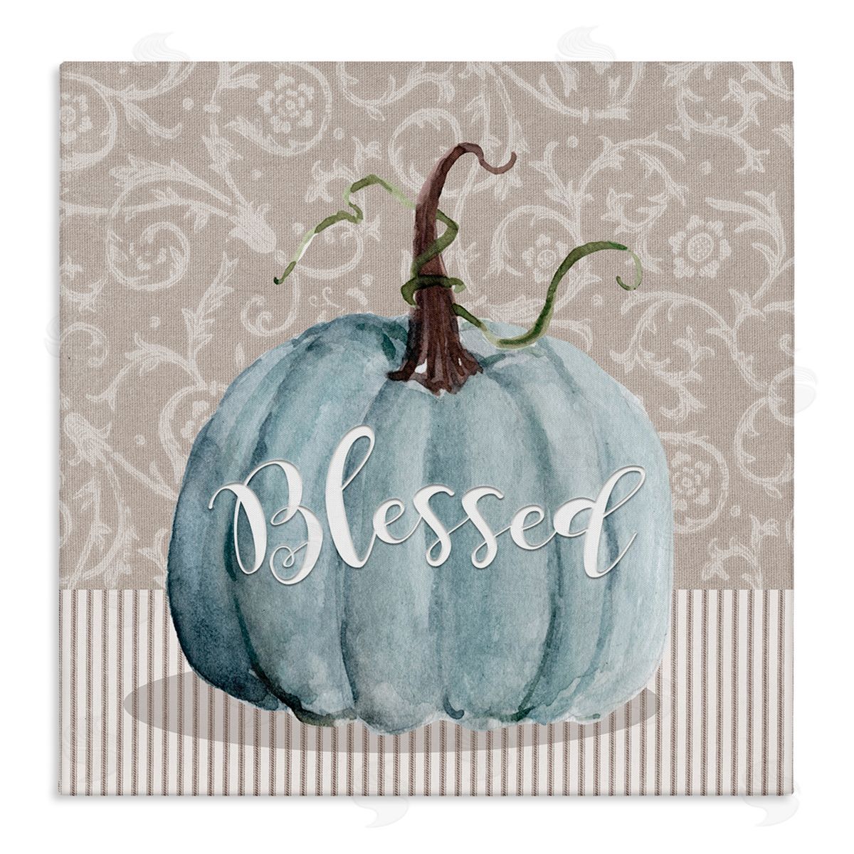 Livi Finn Seasonal Blessed Pumpkin Patterned Stretched Canvas Wall Art Print