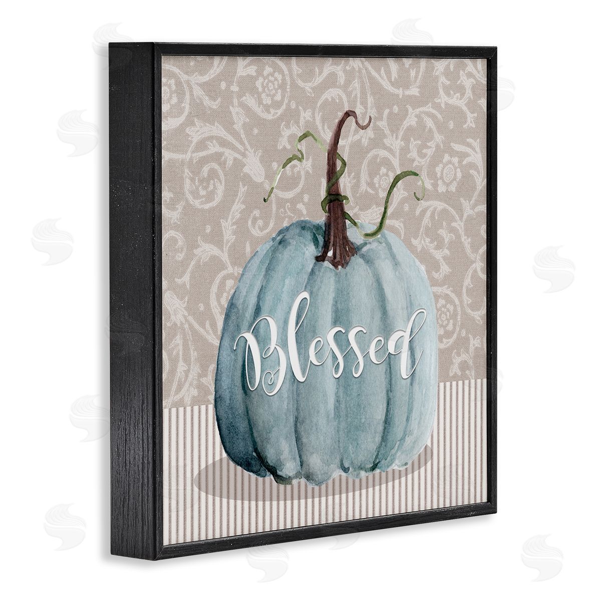 Livi Finn Seasonal Blessed Pumpkin Patterned Black Framed Glicee Wall Art Print