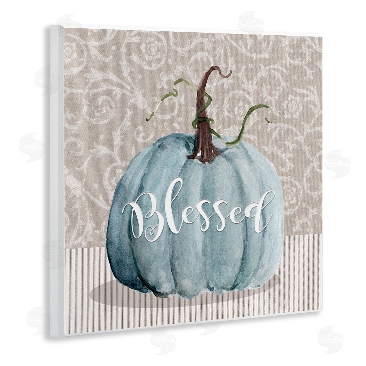 Livi Finn Seasonal Blessed Pumpkin Patterned Wooden Wall Plaque Art Print