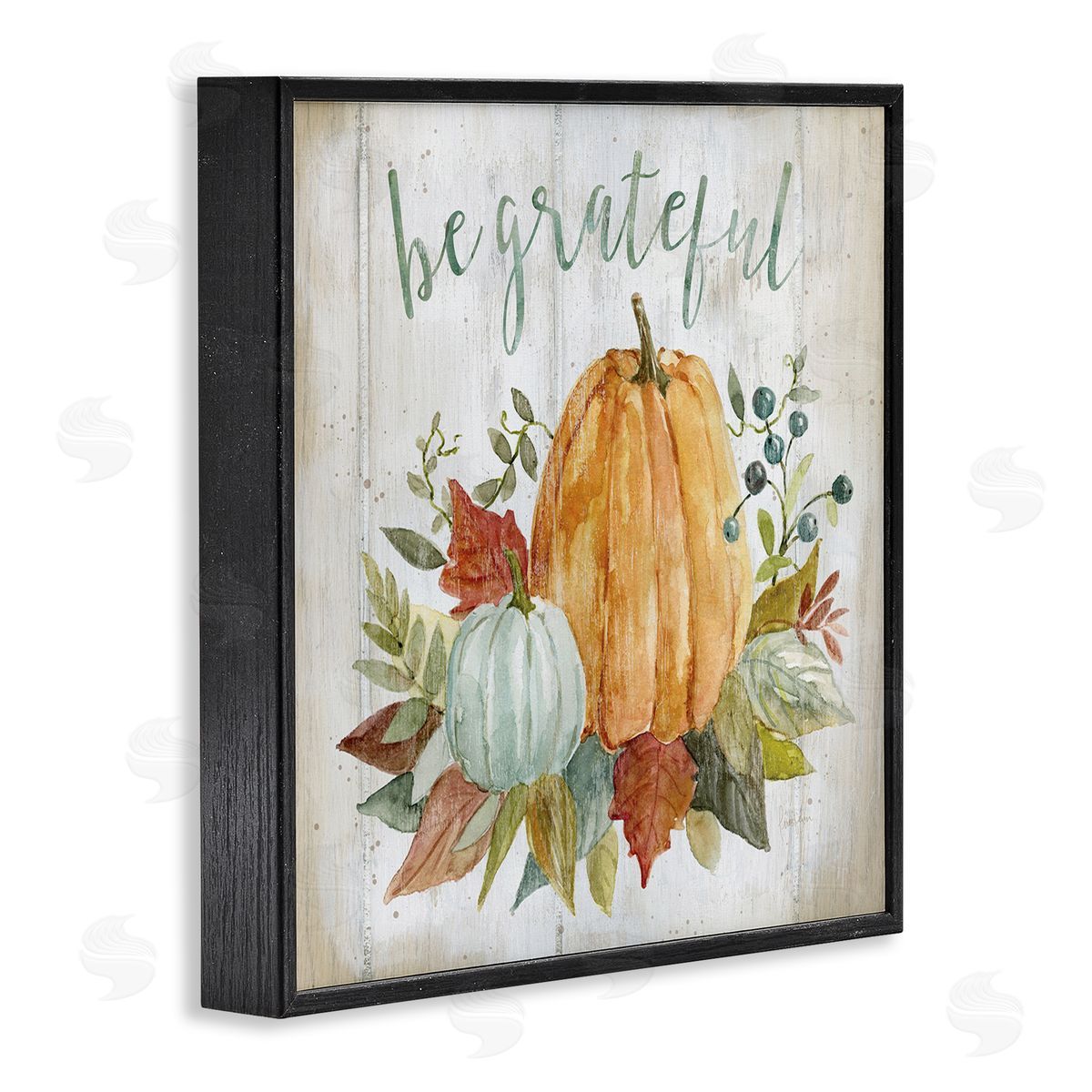 Livi Finn Be Grateful Autumnal Botanicals Black Framed Glicee Wall Art Print