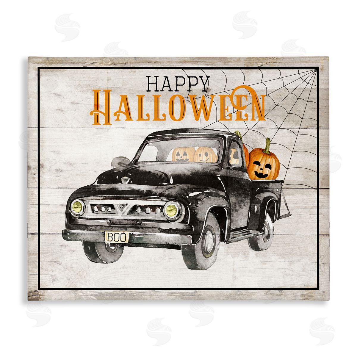stupell industries Daniela Santiago | Happy Halloween Pumpkin Truck Wall Art