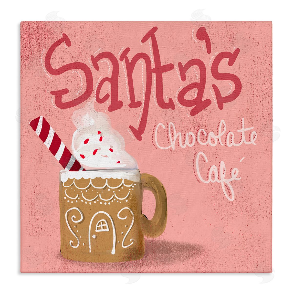 The Saturday Evening Post Santa's Chocolate Cafe Sign Stretched Canvas Wall Art Print