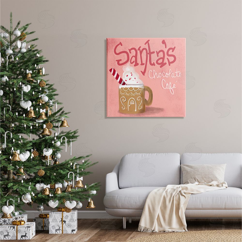 The Saturday Evening Post Santa's Chocolate Cafe Sign Canvas Wall Art in Room