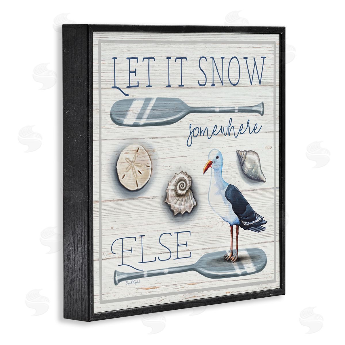 Elizabeth Tyndall Let It Snow Somewhere Else Phrase Black Framed Glicee Wall Art Print