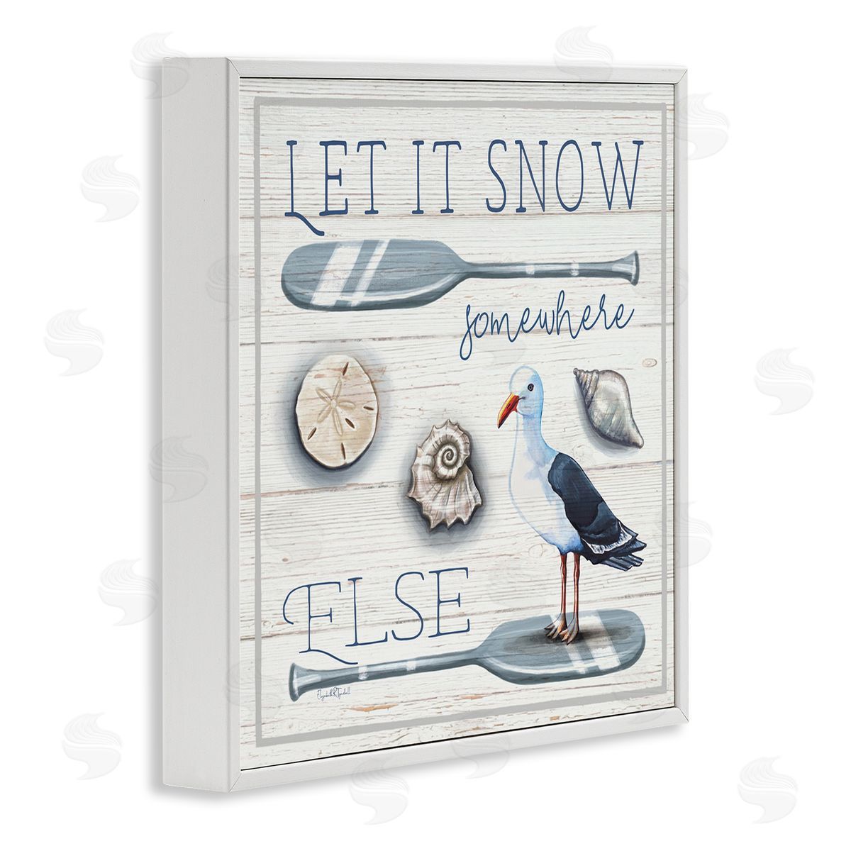 Elizabeth Tyndall Let It Snow Somewhere Else Phrase White Framed Glicee Wall Art Print