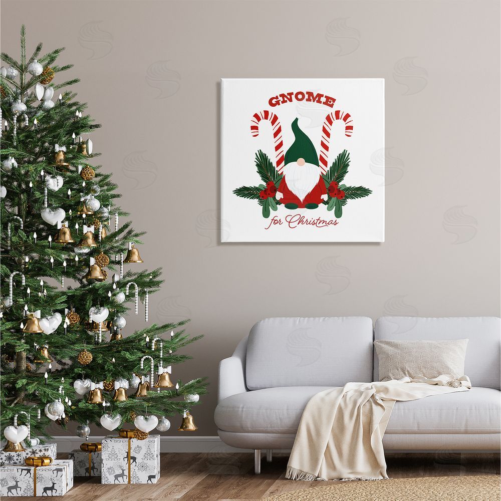 The Saturday Evening Post Gnome For Christmas Candy Canes Canvas Wall Art in Room