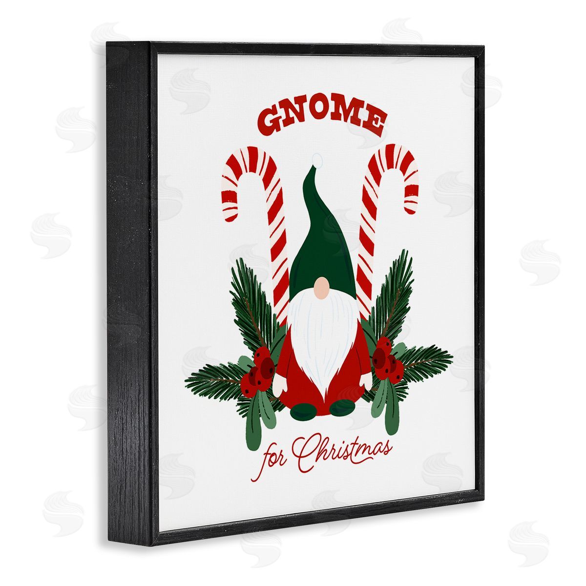 The Saturday Evening Post Gnome For Christmas Candy Canes Black Framed Glicee Wall Art Print