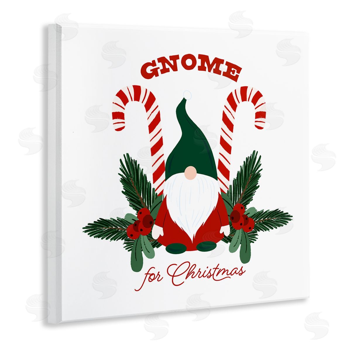 The Saturday Evening Post Gnome For Christmas Candy Canes Wooden Wall Plaque Art Print