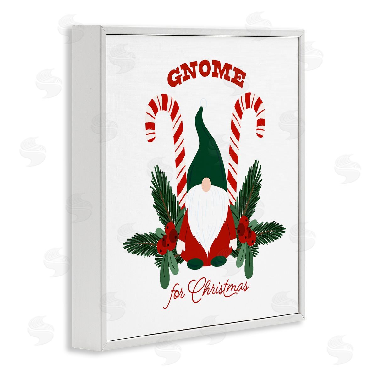 The Saturday Evening Post Gnome For Christmas Candy Canes White Framed Glicee Wall Art Print