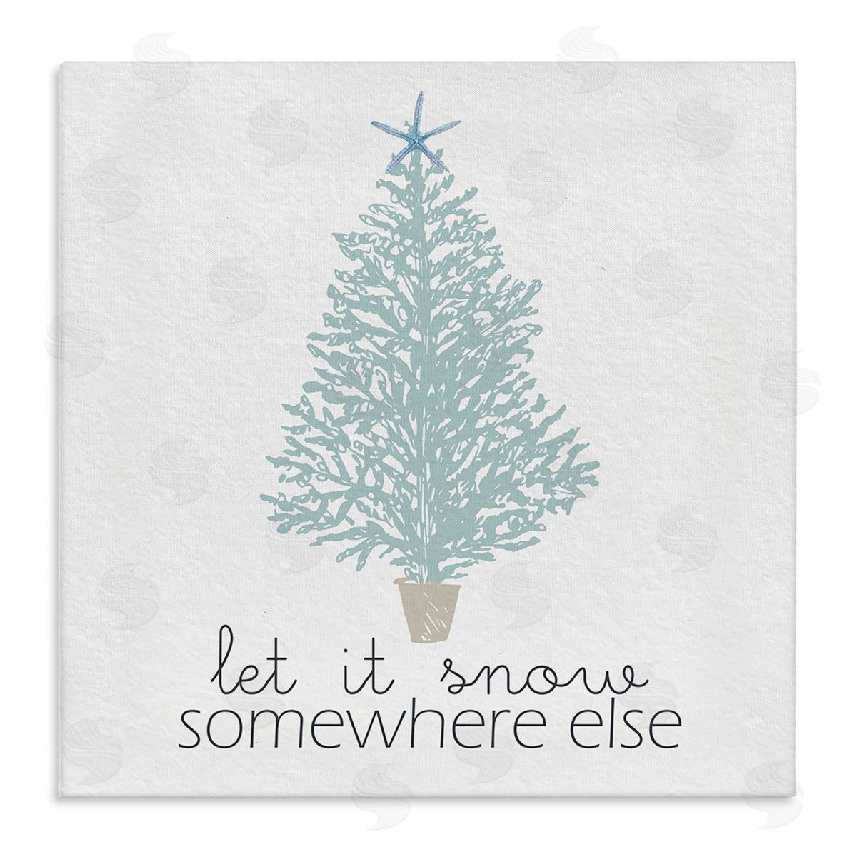 Kim Allen Snow Somewhere Else Holiday Tree Stretched Canvas Wall Art Print