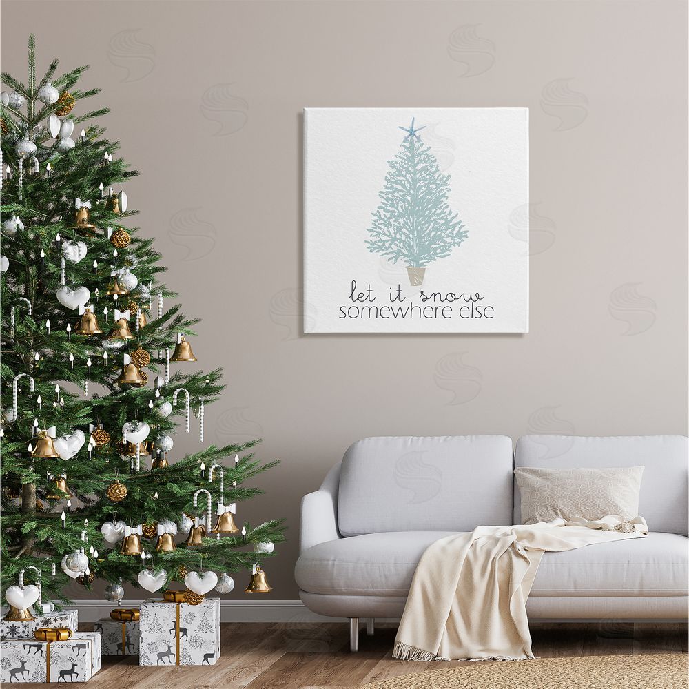 Kim Allen Snow Somewhere Else Holiday Tree Canvas Wall Art in Room