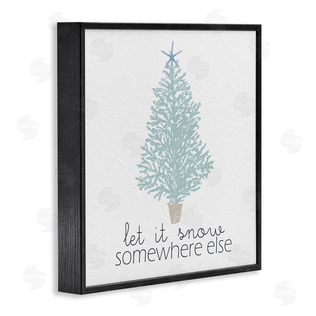 Kim Allen Snow Somewhere Else Holiday Tree Black Framed Glicee Wall Art Print