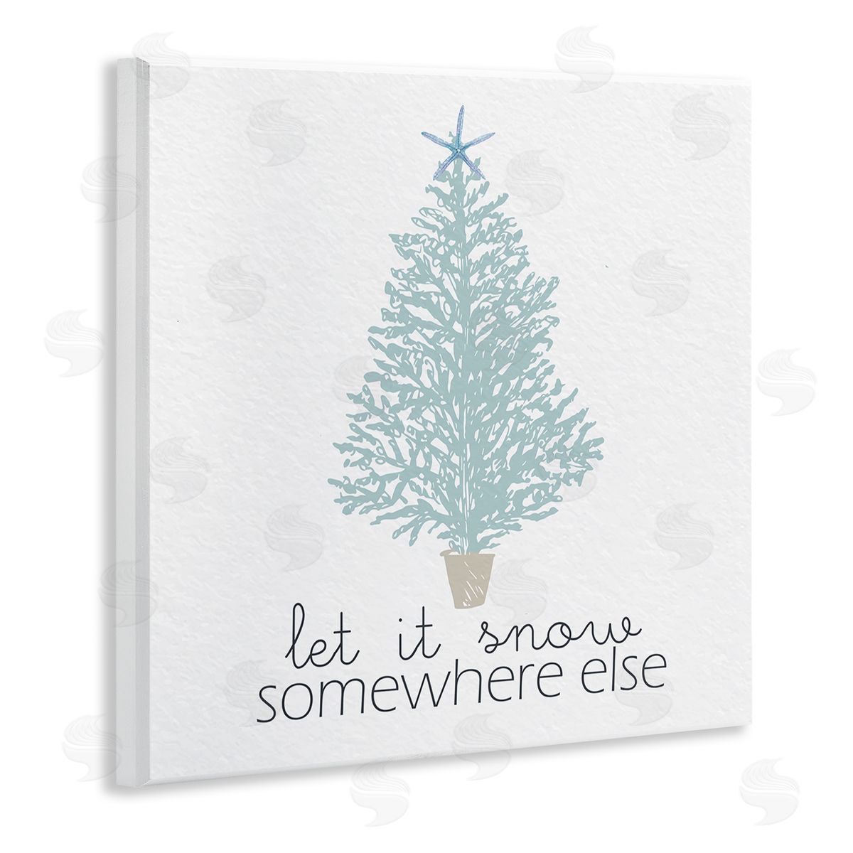 Kim Allen Snow Somewhere Else Holiday Tree Wooden Wall Plaque Art Print