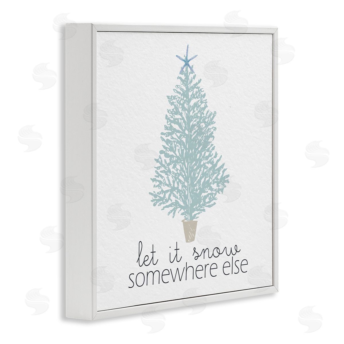 Kim Allen Snow Somewhere Else Holiday Tree White Framed Glicee Wall Art Print
