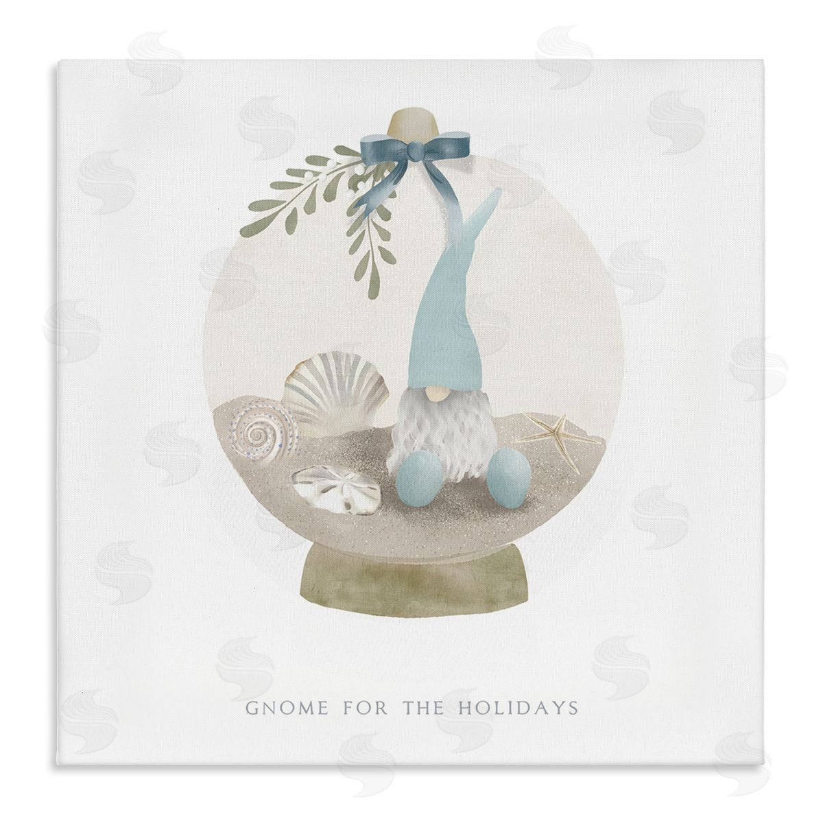 Leah Straatsma Gnome For The Holidays Seashells Stretched Canvas Wall Art Print