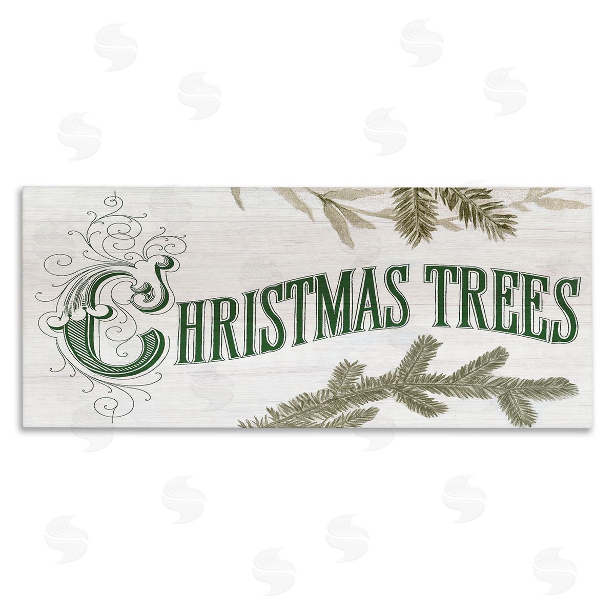 Stupell Studio Christmas Trees Ornate Letters