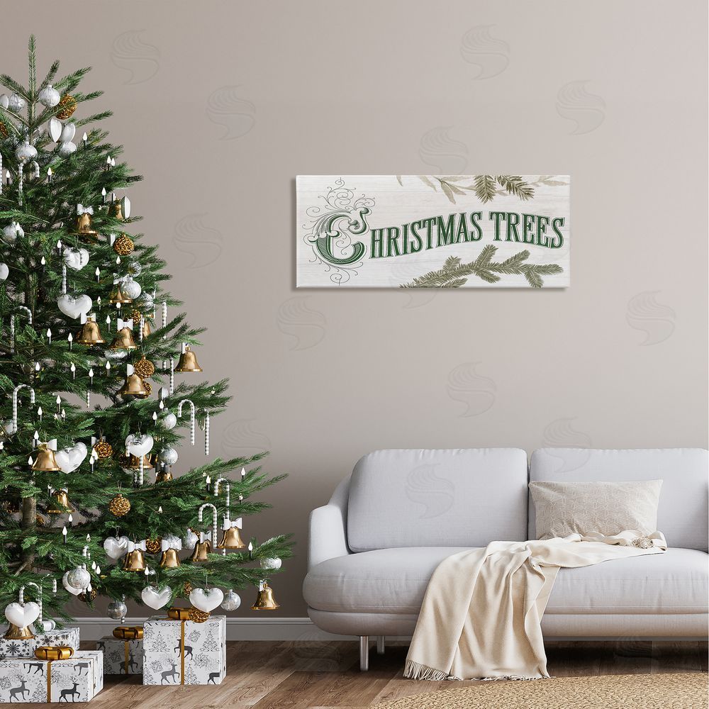 Stupell Studio Christmas Trees Ornate Letters