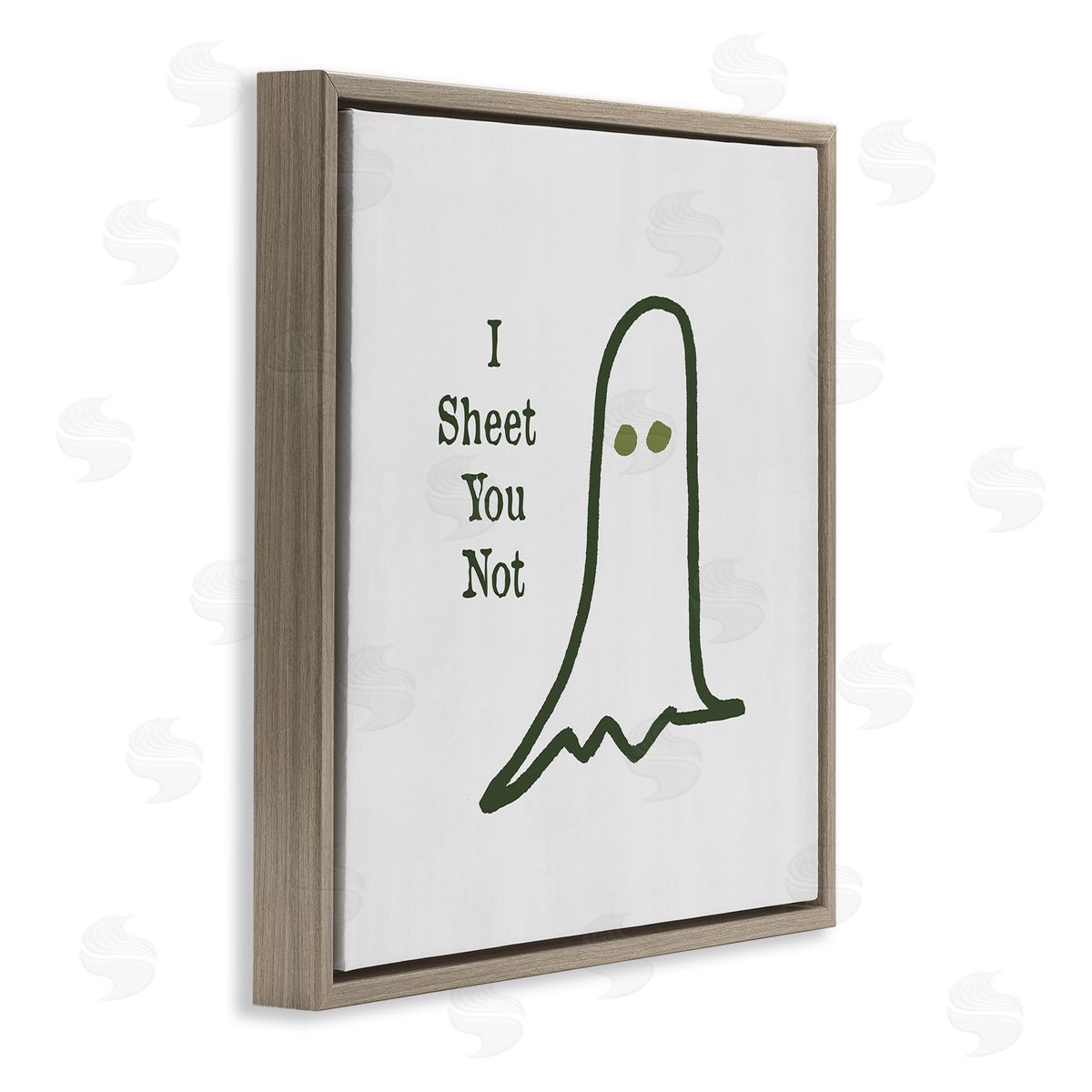 Lauren Rader I Sheet You Not Ghost Brown Floating Frame Canvas Wall Art Print
