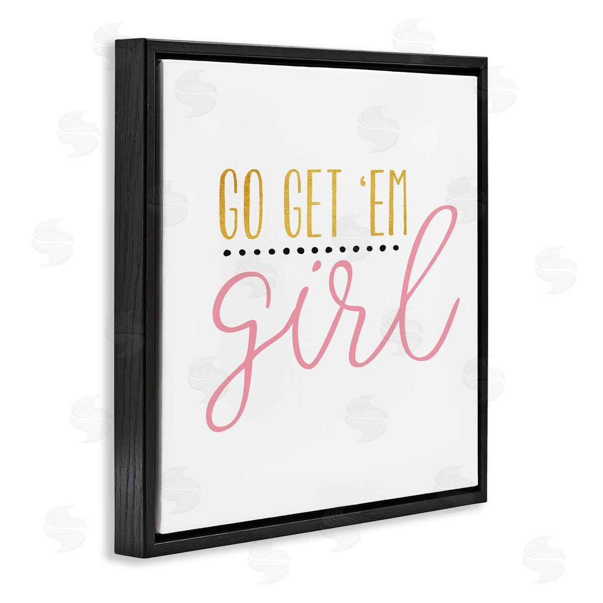 Alli Rogosich Go Get Em Girl Motivational Black Floating Frame Canvas Wall Art Print