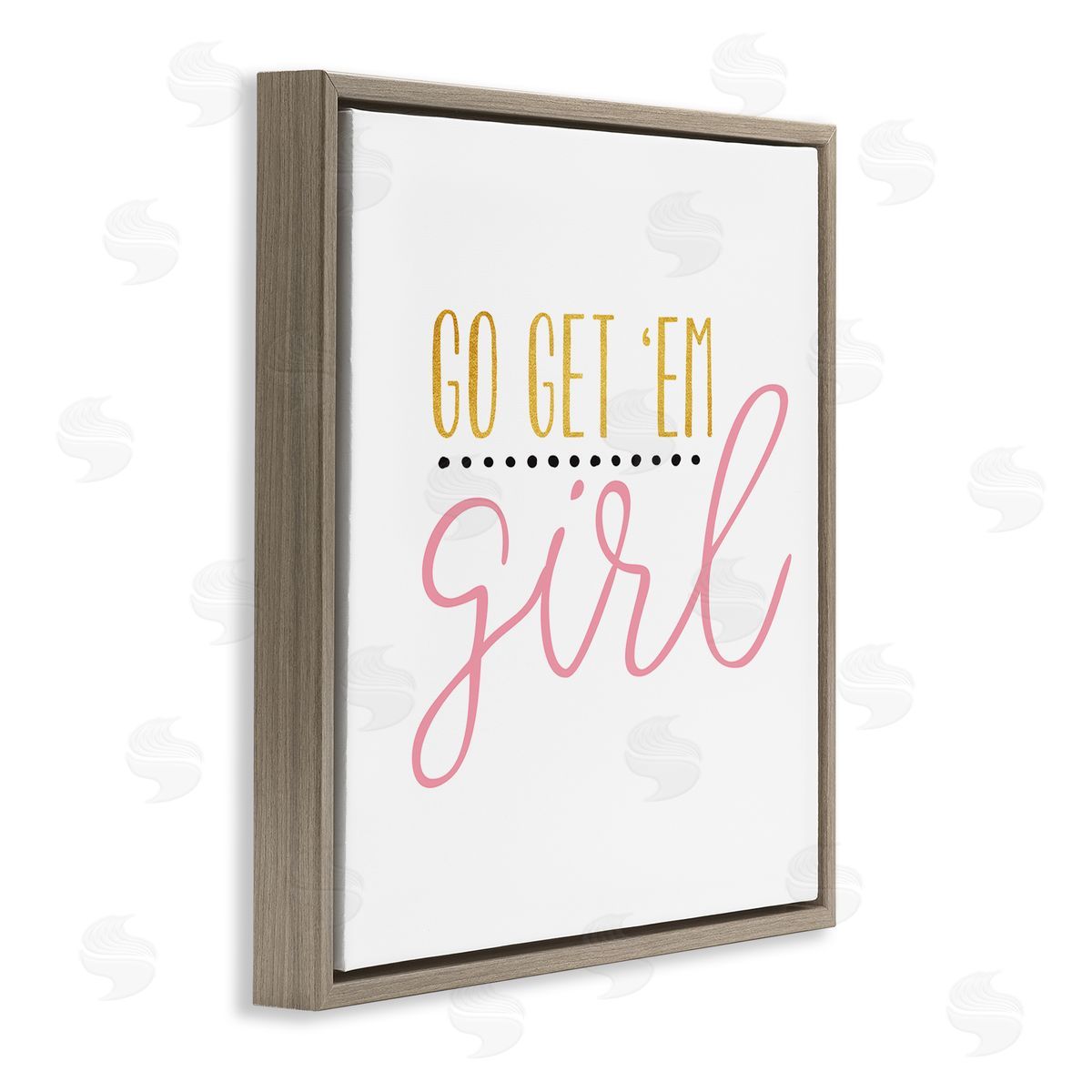 Alli Rogosich Go Get Em Girl Motivational Brown Floating Frame Canvas Wall Art Print