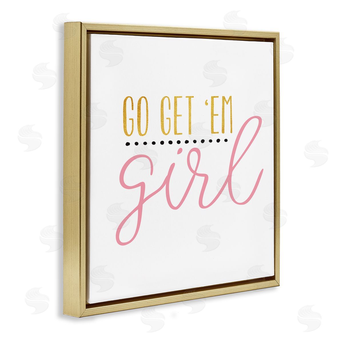 Alli Rogosich Go Get Em Girl Motivational Gold Floating Frame Canvas Wall Art Print