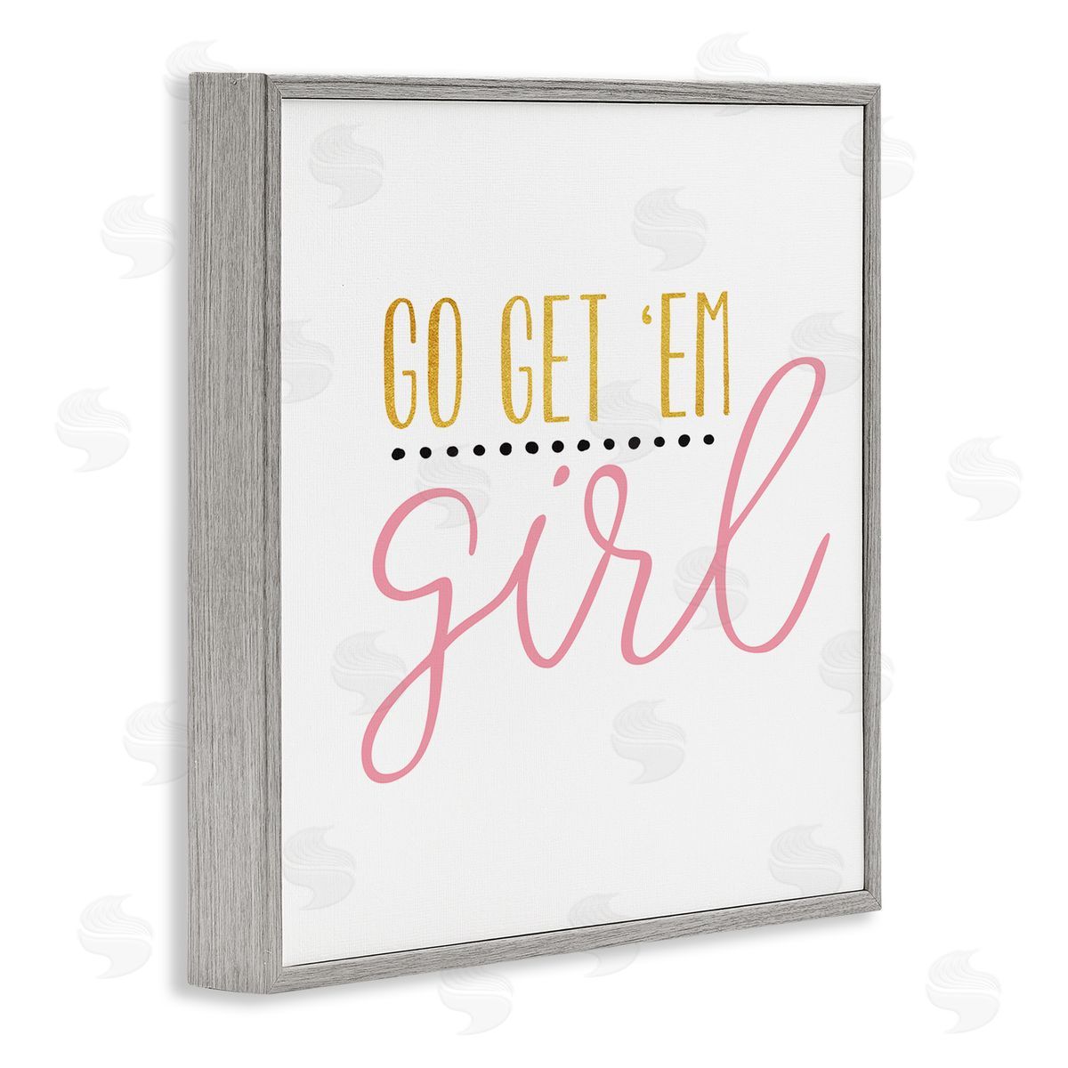 Alli Rogosich Go Get Em Girl Motivational Gray Framed Glicee Wall Art Print
