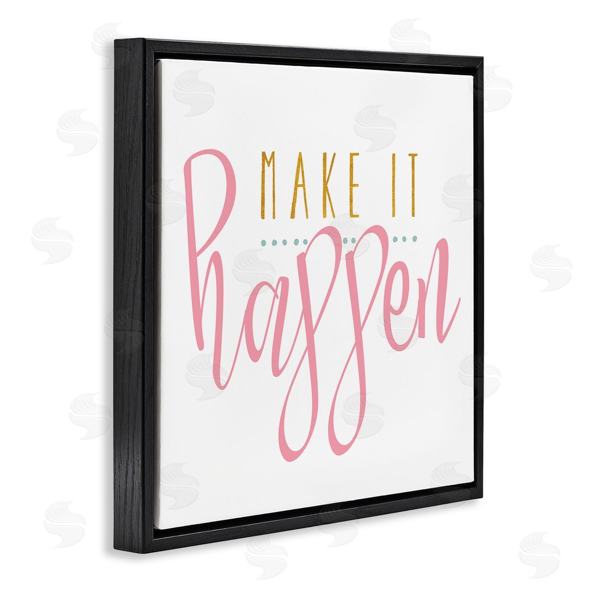 Alli Rogosich Make It Happen Phrase Black Floating Frame Canvas Wall Art Print