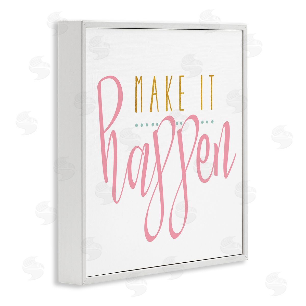 Alli Rogosich Make It Happen Phrase White Framed Glicee Wall Art Print